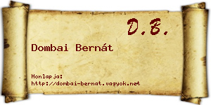 Dombai Bernát névjegykártya